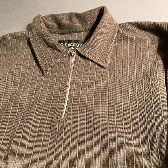 No Excess Collection Half-Zip Sweater with Subtle Pinstripes - Picture 1 of 11